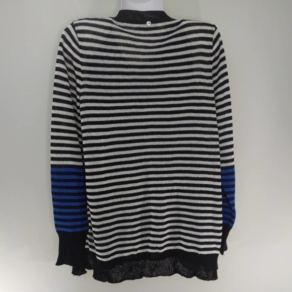 Sportsworks Studio Womens Sweater Set Black White‎ Striped Knit M - Picture 3 of 13